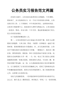 公务员实习报告范文两篇