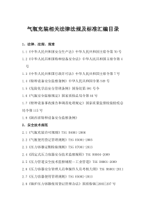 气瓶充装相关法律法规及标准汇编目录