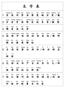 402014苏教版语文四年级上册生字表