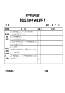 医疗安全不良事件专项检查评分表