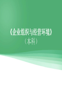 中英合作商务管理企业组织与经营环境(本科)