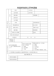 市政府信息公开申请表