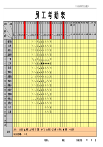 员工考勤表模板