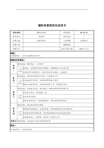 乾坤木业公司辅料库管理岗位说明书