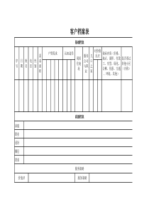 房产客户档案表