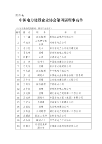 中国电力建设企业协会第四届理事名单