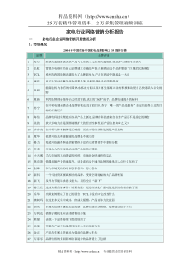 家电行业网络营销分析报告