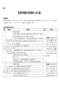 优质护理服务评价细则(2014版)