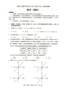 2020届高三安徽六校联考-数学试卷及答案(评分标准)2020.04.07