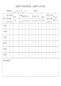 文明班级评比打分表