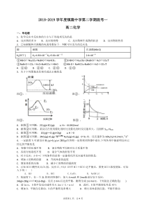 高二化学选修4月考试卷(第一-第二单元)