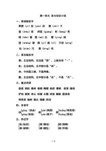 统编版五年级下册语文期末复习知识点总结