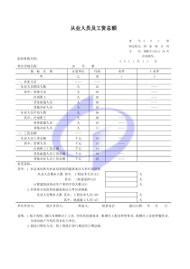 从业人员及工资总额样表