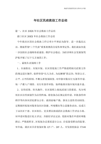 年社区民政救助工作总结