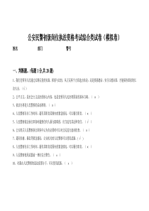 公安民警初级岗位执法资格考试综合类试卷(模拟卷)