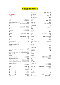 高考完形填空高频词汇汇总