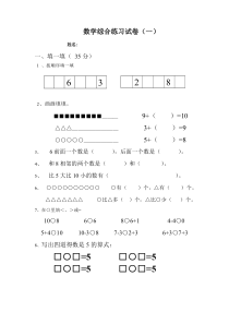 幼小衔接数学综合练习试卷1