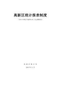 XXXX年报及XXXX年定报高新区报表制度