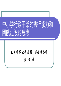 中小学行政干部的执行能力和团队建设的思考班主任教师业务提升篇主题班会课件PPT