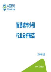 智慧城市小组行业分析报告