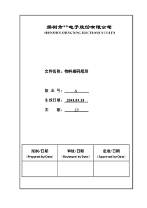 物料编码规则