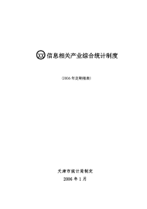 XX信息相关产业综合统计制度