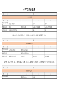 全年活动计划