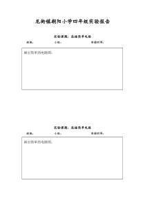 四年级下册科学实验报告单