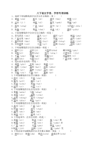 八下语文字音字形训练专题