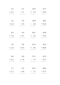 人教版三年级数学下册小数加减法竖式计算题-(237)