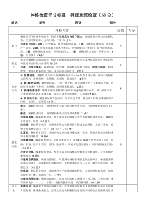 体格检查评分标准-神经系统检查