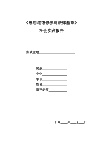 《思想道德修养与法律基础》社会实践报告