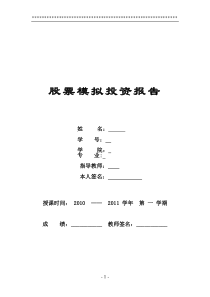 股票投资分析报告