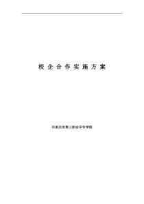 校企合作实施方案实施计划书