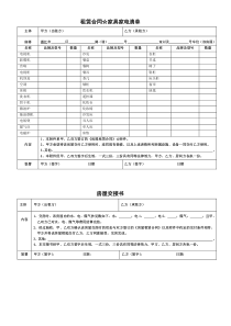 房屋租赁附件(家具清单-房屋交接书)