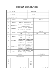 水利水电砂浆抹面单元工程质量评定表