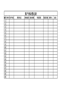 客户来访登记表