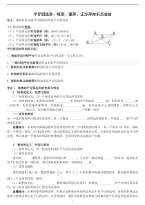 平行四边形知识点总结及对应例题