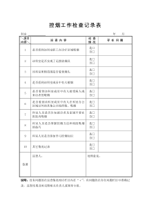 控烟工作检查记录表