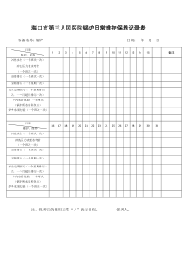 特种设备—锅炉日常维护保养记录表