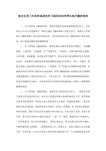 结合自身工作实际谈谈党员干部应该如何带头执行廉政准则