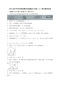 20172018学年河南省漯河市临颍县九年级上期中考试数学试卷含答案人教版九年级上册数学精品试题