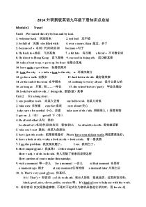 2014外研版英语九年级下册知识点总结