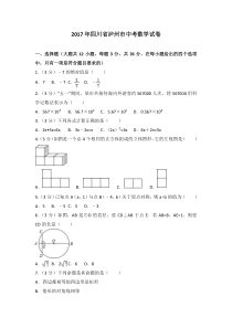 2017年四川省泸州市中考数学试卷