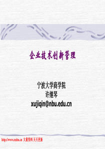 企业管理--企业技术创新管理（PPT 153页）