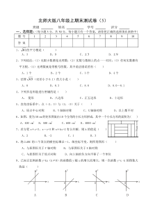 北师大版八年级上期末测试卷5