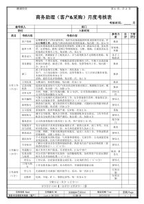 商务(助理)月度绩效考核表20130301