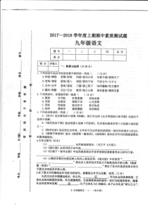 河南省驻马店市泌阳县20172018学年度九年级上期期中素质测试题图片版无答案