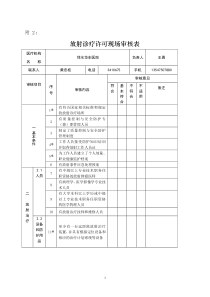 放射诊疗许可现场审核表