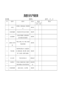 房建安全生产检查表